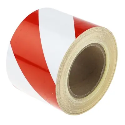 RS PRO Red/White Reflective Tape 100mm x 25m