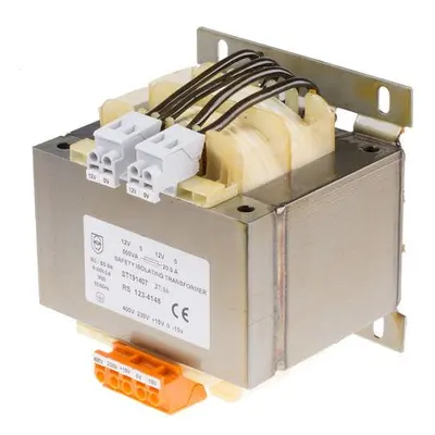 RS PRO 500VA 2 Output Chassis Mounting Transformer, 2 x 12V ac, IEC 61558-2-6