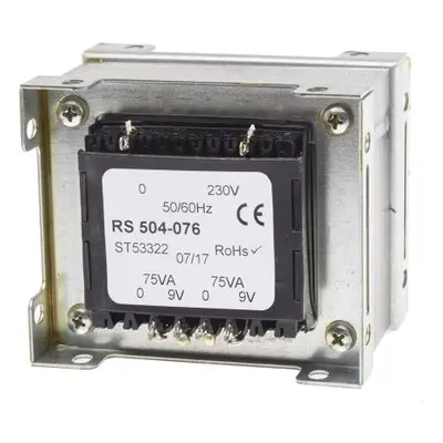 RS PRO 150VA 2 Output Chassis Mounting Transformer, 9V ac, IEC 61558-2-6