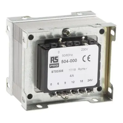 RS PRO 100VA 1 Output Chassis Mounting Transformer, 6V ac, IEC 61558-2-6