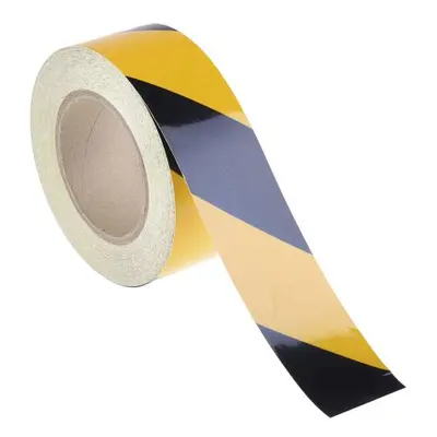 RS PRO Black/Yellow Reflective Tape 50mm x 25m