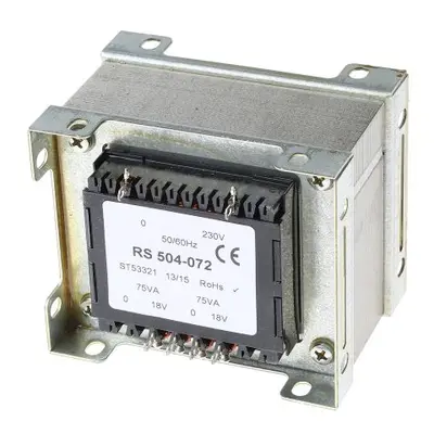 RS PRO 150VA 2 Output Chassis Mounting Transformer, 18V ac, IEC 61558-2-6