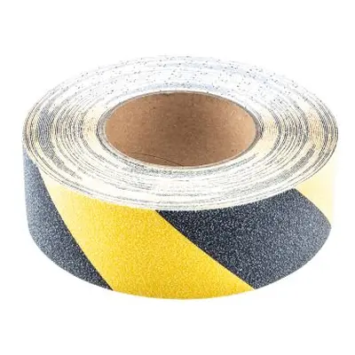 RS PRO Black/Yellow Polyethylene 18.3m Hazard Tape, 0.05mm Thickness