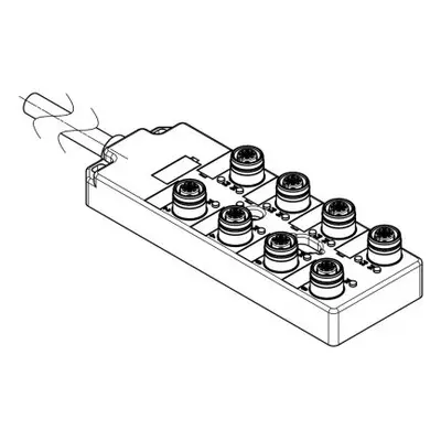 Brad from Molex 120119 Series Sensor Box, M12, 15m cable, 5 way, 8 port