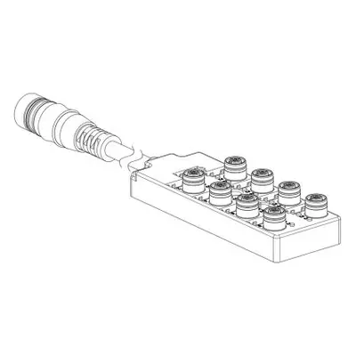 Brad from Molex 120119 Series Sensor Box, M12, 600mm cable, 5 way, 8 port