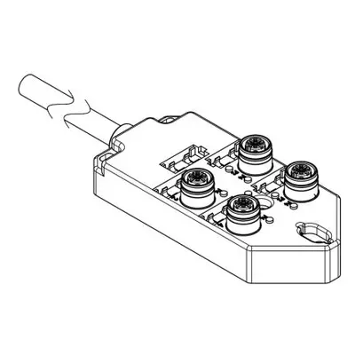 Brad from Molex 120119 Series Sensor Box, M12, 15m cable, 5 way, 4 port