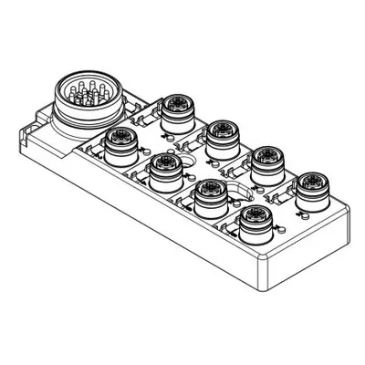 Brad from Molex 120119 Series Sensor Box, M12, 4 way, 8 port