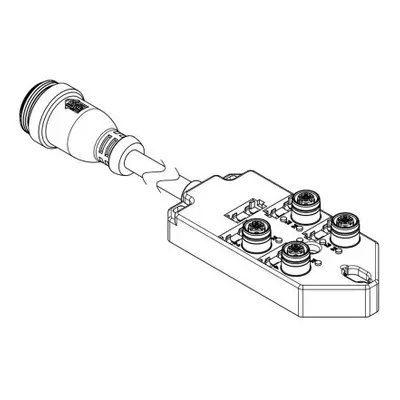 Brad from Molex 120119 Series Sensor Box, 5m cable, 5 way, 4 port