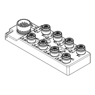 Brad from Molex 120119 Series Sensor Box, M12, 4 way, 8 port