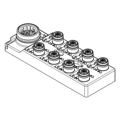 Brad from Molex 120119 Series Sensor Box, M12, 5 way, 8 port