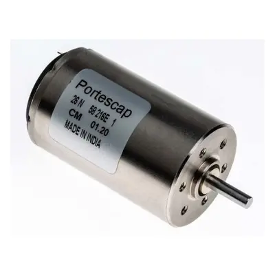 Portescap Brushed DC Motor, 5.75 W, 12 V dc, 17.3 mNm, 4700 rpm, 3mm Shaft Diameter