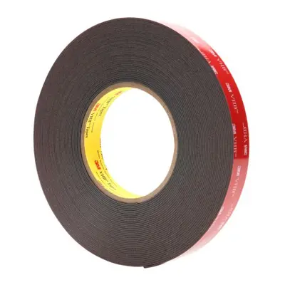 3M 5925, 710021 Black Foam Tape, 6mm x 66m, 0.6mm Thick