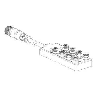 Brad from Molex 120119 Series Sensor Box, M12, 300mm cable, 5 way, 8 port