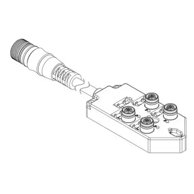 Brad from Molex 120119 Series Sensor Box, M12, 30mm cable, 5 way, 8 port