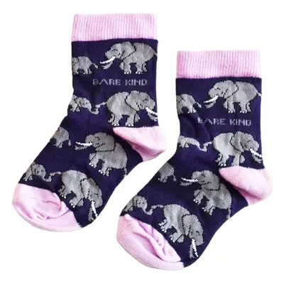 Save the Elephants Bamboo Socks for Kids | UK Kids 9-12 | Age 6-8 yrs