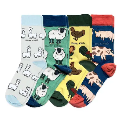 Farm 4 Pack Bamboo Sock Set | UK Adult 7-11