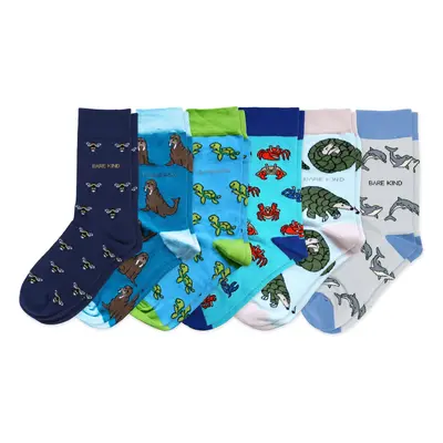 Blue Lover 6 Bamboo Sock Set | UK Adult 4-7