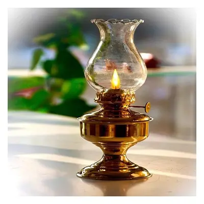 Glass Oil Lamp, Brass Table Oil Lamp for Home Decor, Nautical or Victorian Wedding, Store Window