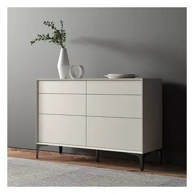 1200mm Minimalist Off White Dresser Accent 6-Drawer Cabinet