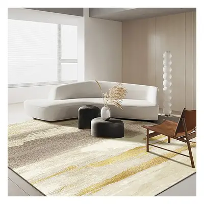 1200mm x 1600mm Gold & Gray Abstract Modern Rectangle Rug Indoor Area Rug