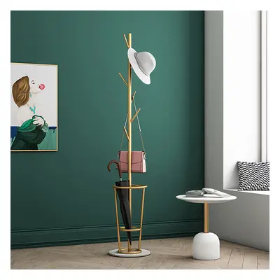 1700mm Hallway Metal Coat Stand with Umbrella Stand Base-Gold