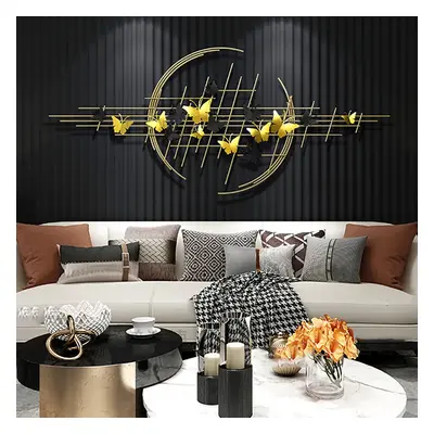 1500mm Modern Butterfly Wall Decor Creative Metal Wall Art in Gold & Black Living Room