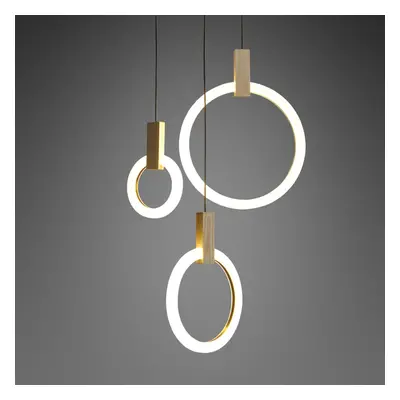 Minimalist Modern LED Ring Acrylic Diffuser Wood Pendant Light in Large