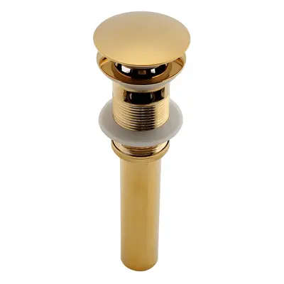 Ti-PVD Pop Up Bathroom Sinks Drain Gold Solid Brass with Overflow