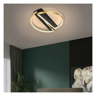 Modern LED Geometric Flush Mount Light in Gold & Black