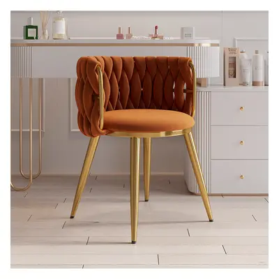 Sweave Nordic Dining Chairs Velvet Upholstery Orange Barrel Back Round Accent Dining Room Chairs