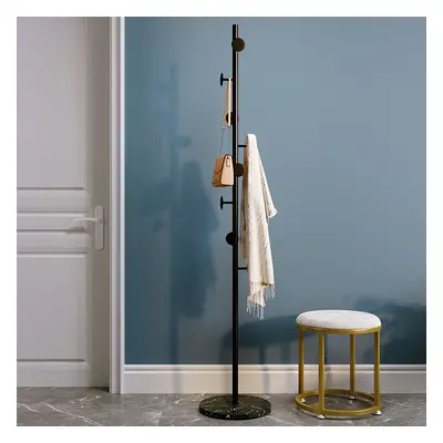 Modern Black Coat Stand Hallway Coat Hanger with Button Hooks