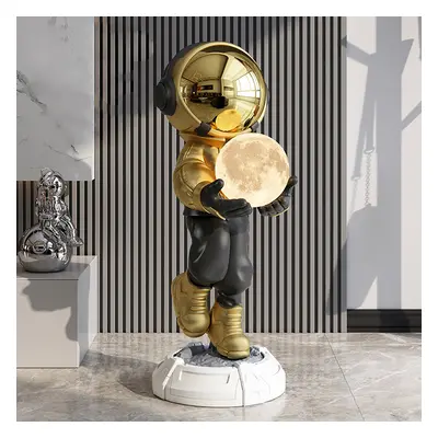 730mm Astronaut Floor Sculpture Figurine Ornament Art Decor with Ball Light USB Charging