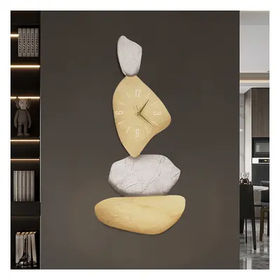 820mm Large Stone Shape Japandi Wall Clock Unique Irregular Home Decor Art Living Room