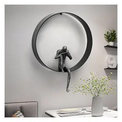 Modern 3D Artistic Figure Metal and Resin Wall Decor in Black 300mm*400mm