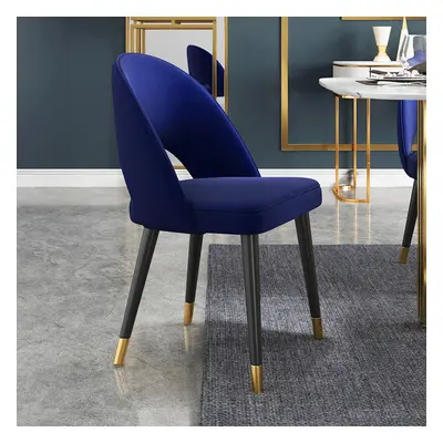 Set of 2 Velvet Dining Chair Upholstered Modern Blue Dining Room Chairs