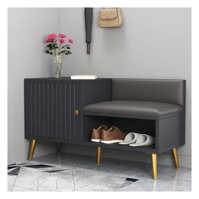 Yellar Grey Modern Shoe Rack Bench Entryway Storage Bench Cabinet with Door