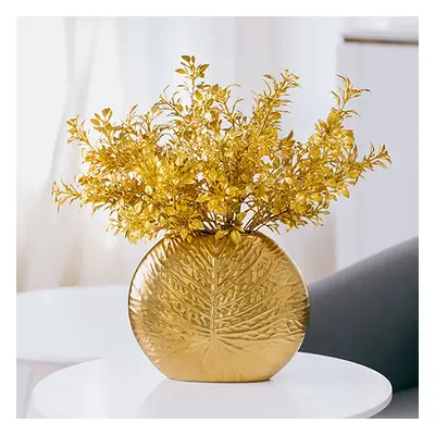 Bronze Gold Luxury Artificial Plants in Vase Creative Ceramic Vase Artificial Plants Set