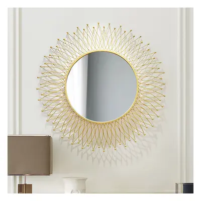 Modern & Luxury Round Gold Sun Metal Wall Mirror Decorative Art