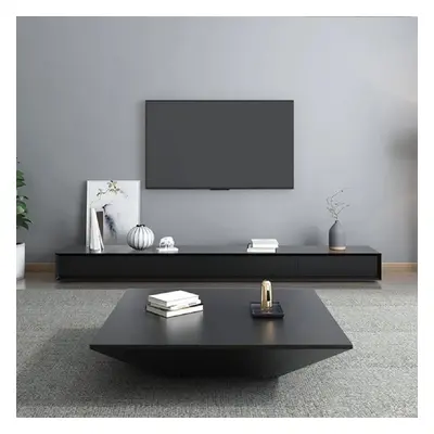 Morami Modern 1800mm Black TV Stand Rectangle Media Console Wood with 3 Drawers