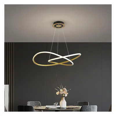 Minimalist Gold Circle Pendant Light LED Ceiling Light Adjustable Height