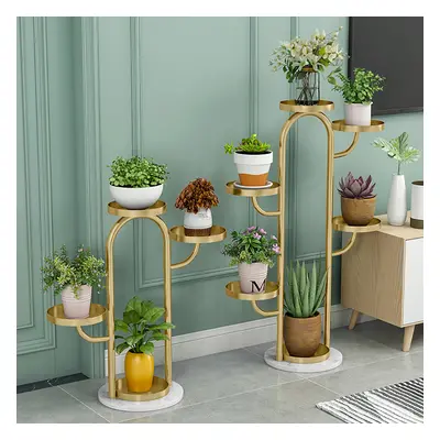 650mm/950mm Modern Tree-Shaped 4/6-Tiered Plant Stand in Gold (Set of 2) for Living Room