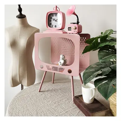 Stert TV Sculpt Display Shelving Unique End Table in Pink