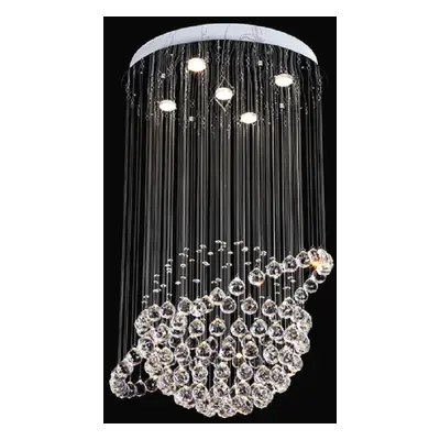 Glam Metal Chrome Clear Crystal Ceiling Light