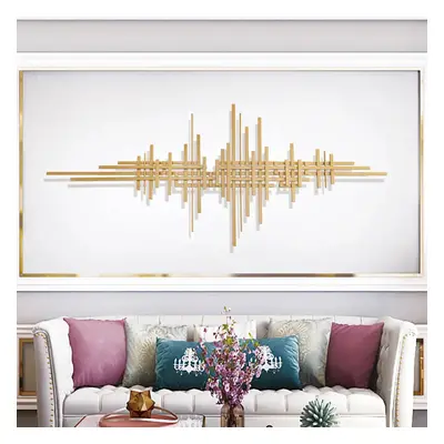 1200mm x 500mm Geometric Modern Gold Lines Metal Wall Decor Hanging Accent Living Room