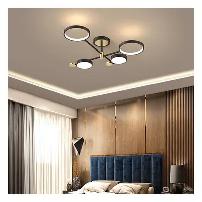 Nordic Style Semi Flush Mount Lighting Gold/Black Ceiling Light Fixture LED Ring