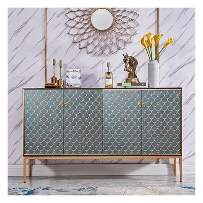 Modern Cabinet Scale Patterned Sideboard Buffet with Doors & Shelves in Large