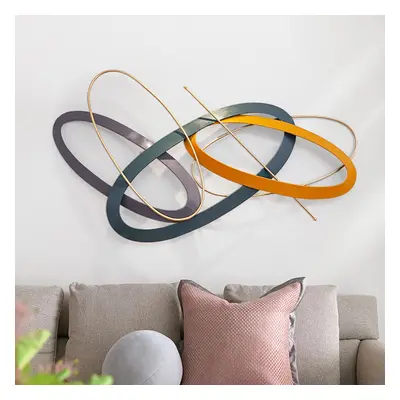 Modern Geometric Metal Wall Decor Overlapping Creative Wall Art Multi-colour Living room