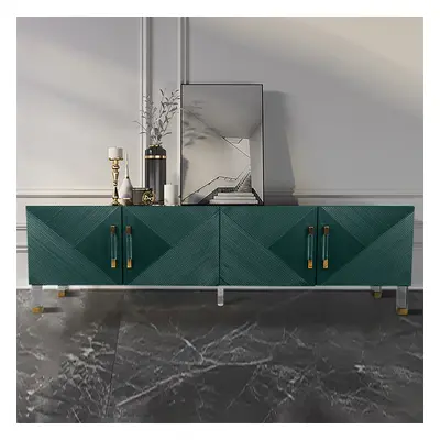 Modern Green 2000mm Wood TV Stand with 4 Doors Acrylic Leg Media Console