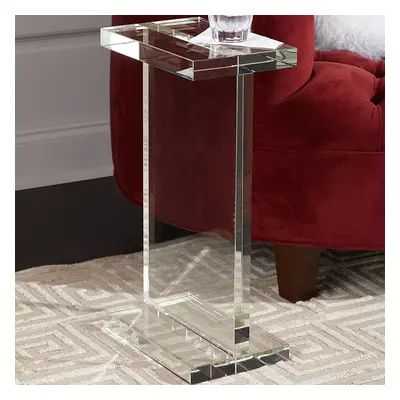 Square Clear Acrylic End Table Modern Side Table