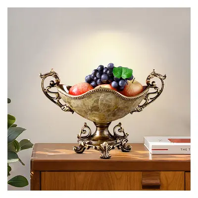 Shellium Brown Fruit Basket Decorative Bowl Resin & Shell Snack Tray